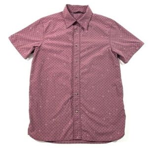 The North Face Mens Button Front Shirt Maroon Printed